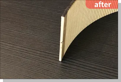 円形のウォールシェルフの側面の拡大写真2