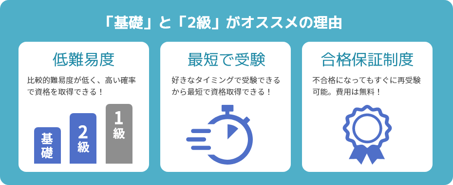 「基礎」と「2級」がオススメの理由