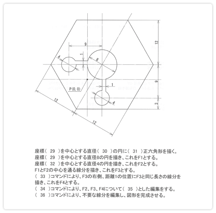 作図手順問題（2級試験のみ）